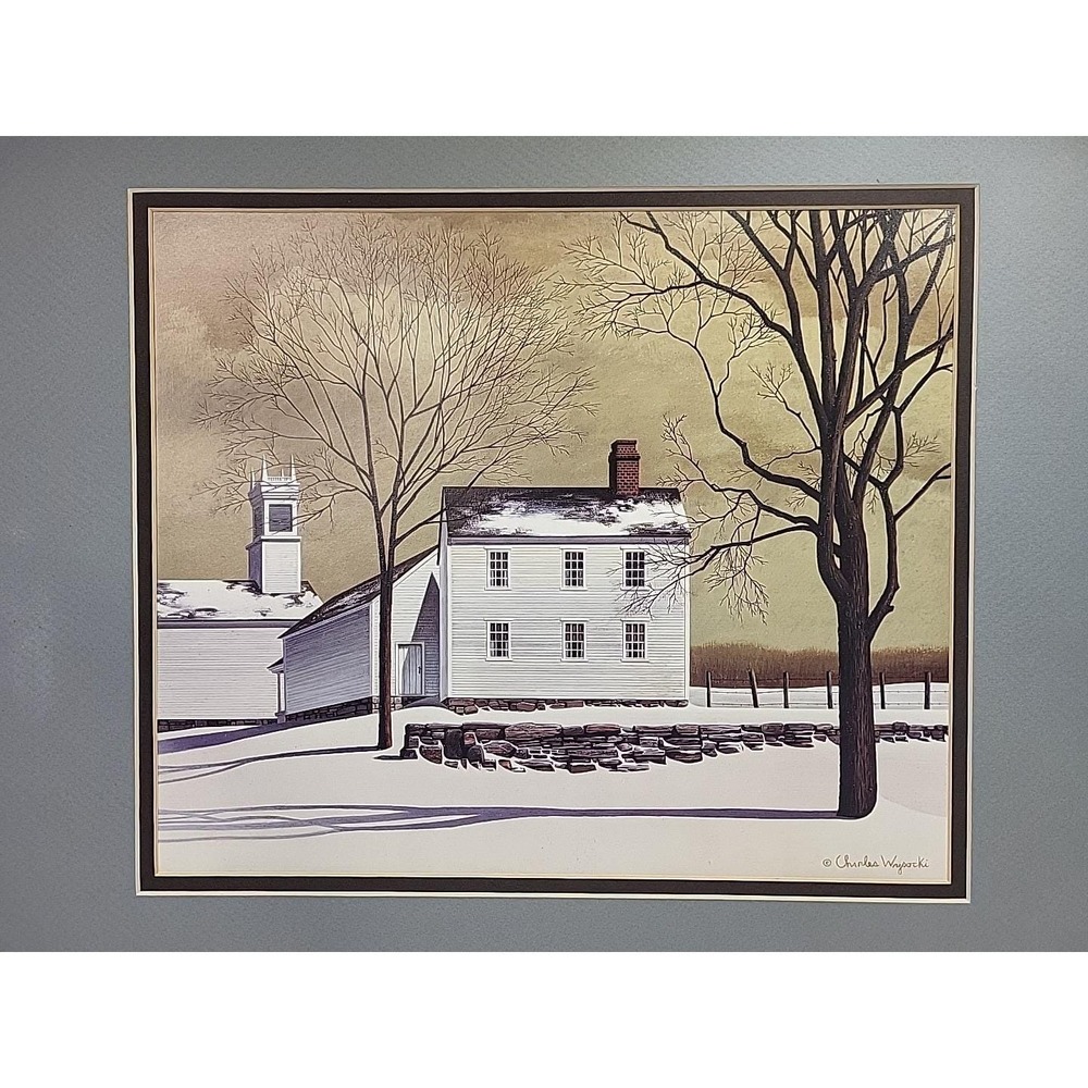 Home of Reverend Bunker By Charles Wysocki Print 1980s Winter Americana Unframed - Picture 2 of 9